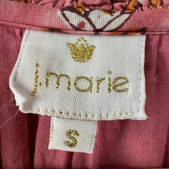 J Marie Tiered Ruffle Mine Short Floral Dress sz S Pink - Picture 5 of 7